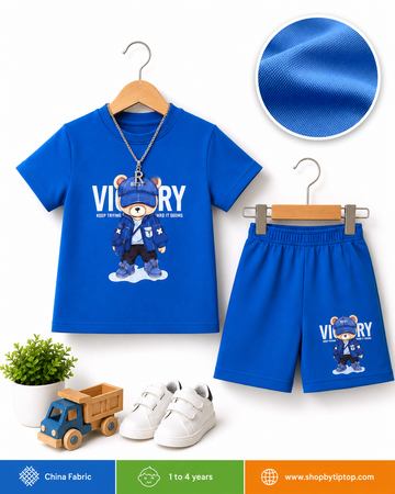 Boys Suit Premium - Victory Bear Blue Set