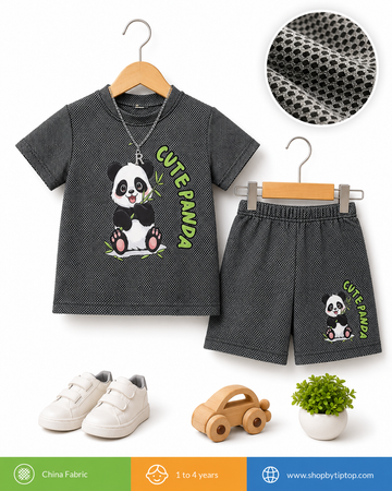 Boys Cute Panda Matching Set | Premium China Fabric | Soft & Breathable