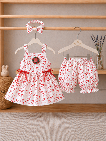 Cotton lawn Stylish Striped Top with Matching Shorts And Bow Hair Band (19)