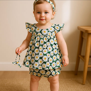 Sunflower Lawn Colours With Shorts and Hairband