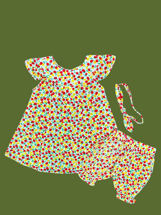 Cotton Lawn Baby Frocks with hair Band And shorts