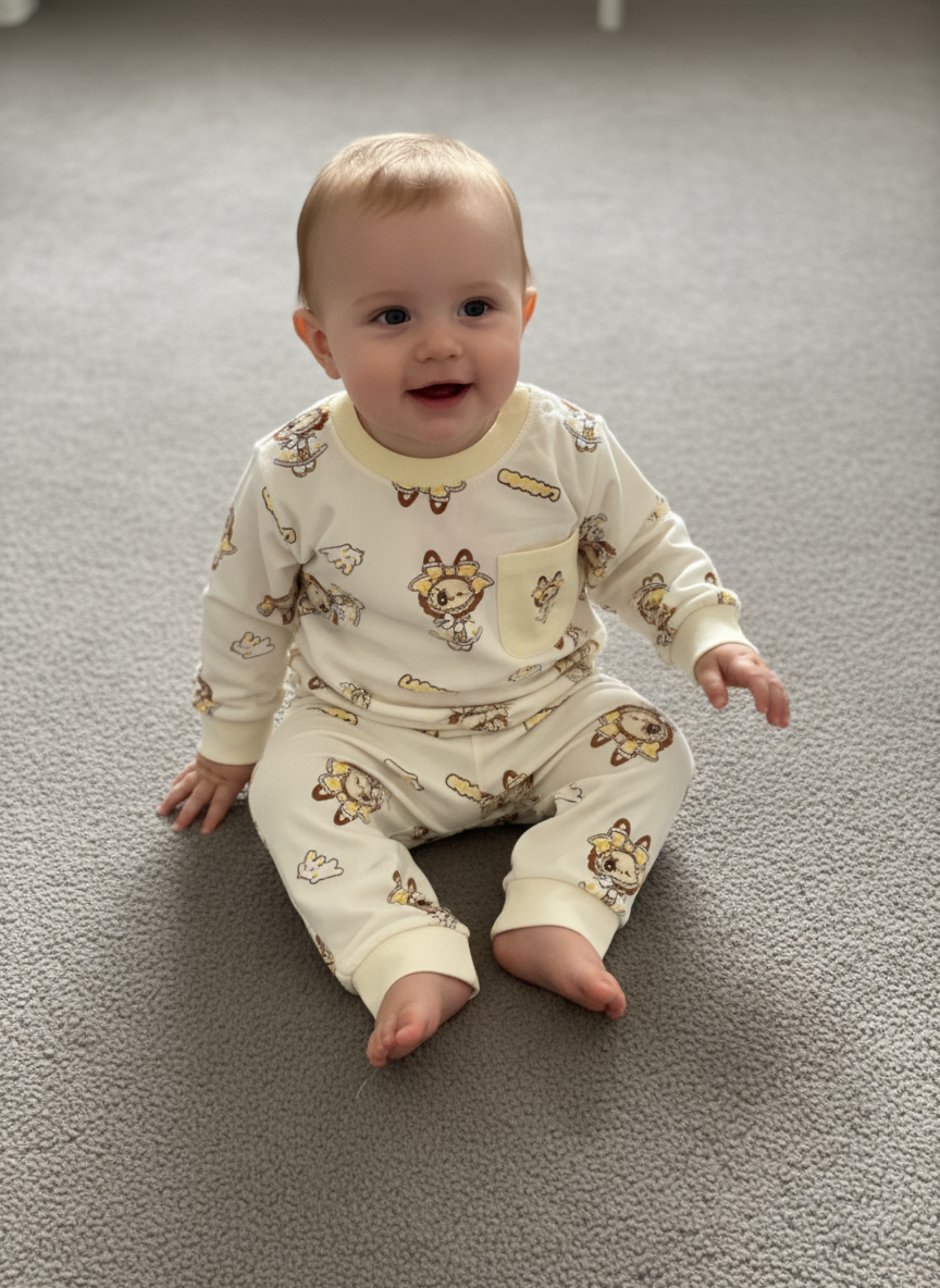 French Terry Girls Suit Lubabo - Lemon Color