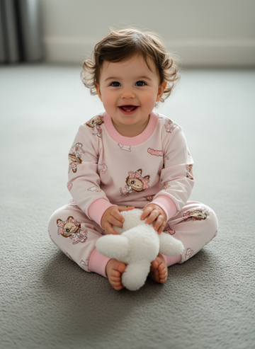 French Terry Girls Suit Lubabo - Pink Color