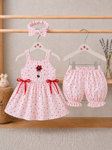 Cotton lawn Stylish Striped Top with Matching Shorts And Bow Hair Band (7)