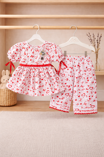 Cotton lawn Stylish Frock Striped Top with Matching plazo And Bow (10)