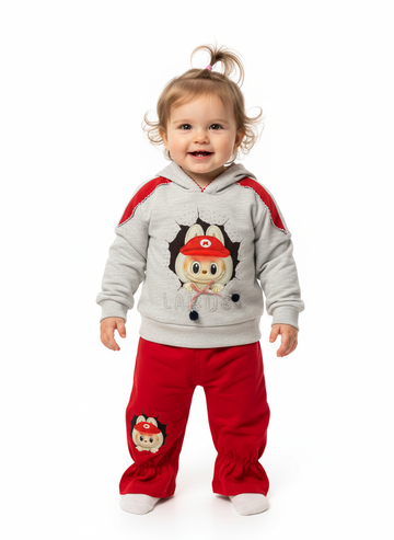 French Terry Girls Suit Red Lubabo