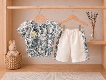 Stylish Popcorn Striped Top with Matching Shorts