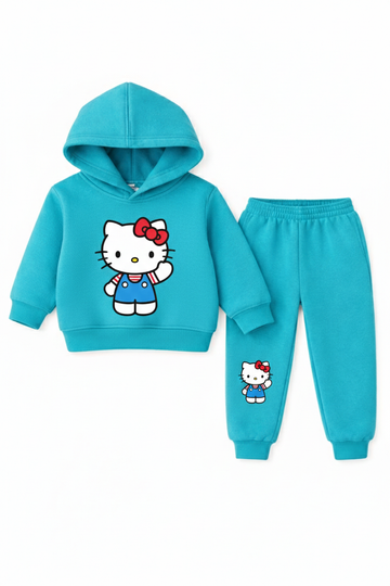 Kids' Disney Mickey Mouse Cozy Fleece Hoodie & Jogger Set – Vibrant Teal