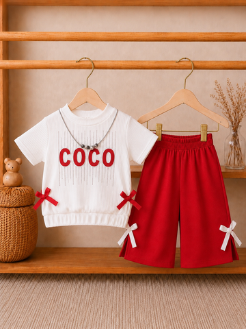 🌼 “COCO” Fancy Girls 2 Piece Top With Flapper Summer Set With Locket 🌼