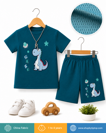 Boys Dinosaur Matching Set | Premium China Fabric | Soft & Breathable