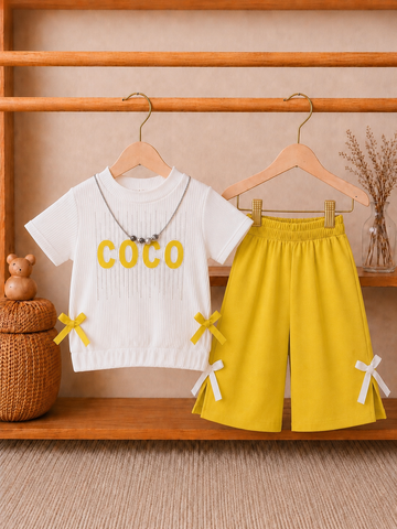 🌼 “COCO” Fancy Girls 2 Piece Top With Flapper Summer Set With Locket 🌼