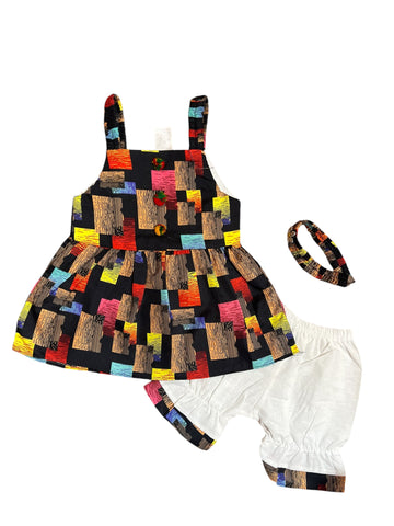 Cotton Frocks and shorts With Hairband