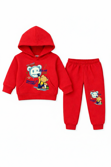 Kids' Draw It "What?" 2-Piece Hoodie and Jogger Set - Red