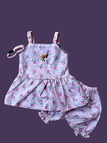 Cotton Lawn Frocks and shorts With Hairband