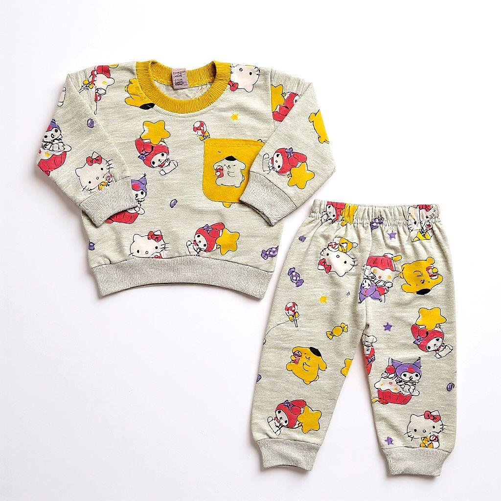 French Terry Girls Suit Yellow Rib