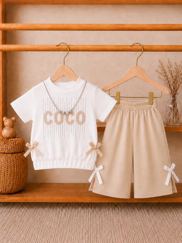 🌼 “COCO” Fancy Girls 2 Piece Top With Flapper Summer Set With Locket 🌼