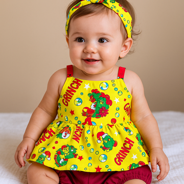 Cotton Frocks and shorts With Hairband