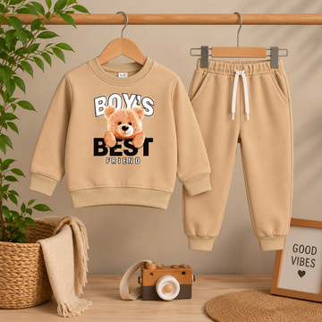 Camel Bear "Best Friend" Fleece Sweatshirt & Jogger Set