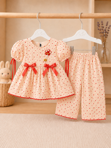 Cotton lawn Stylish Frock Striped Top with Matching palazo
