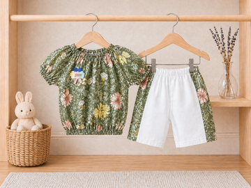 Cotton lawn Stylish Striped Top with Matching Shorts And Bow
