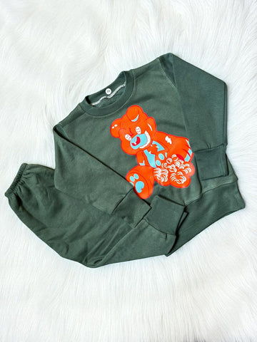 Fleece Suit Bear in Green Color