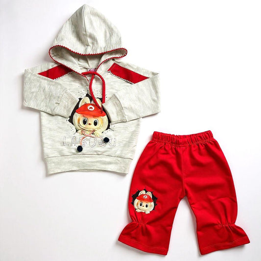 French Terry Girls Suit Red Lubabo