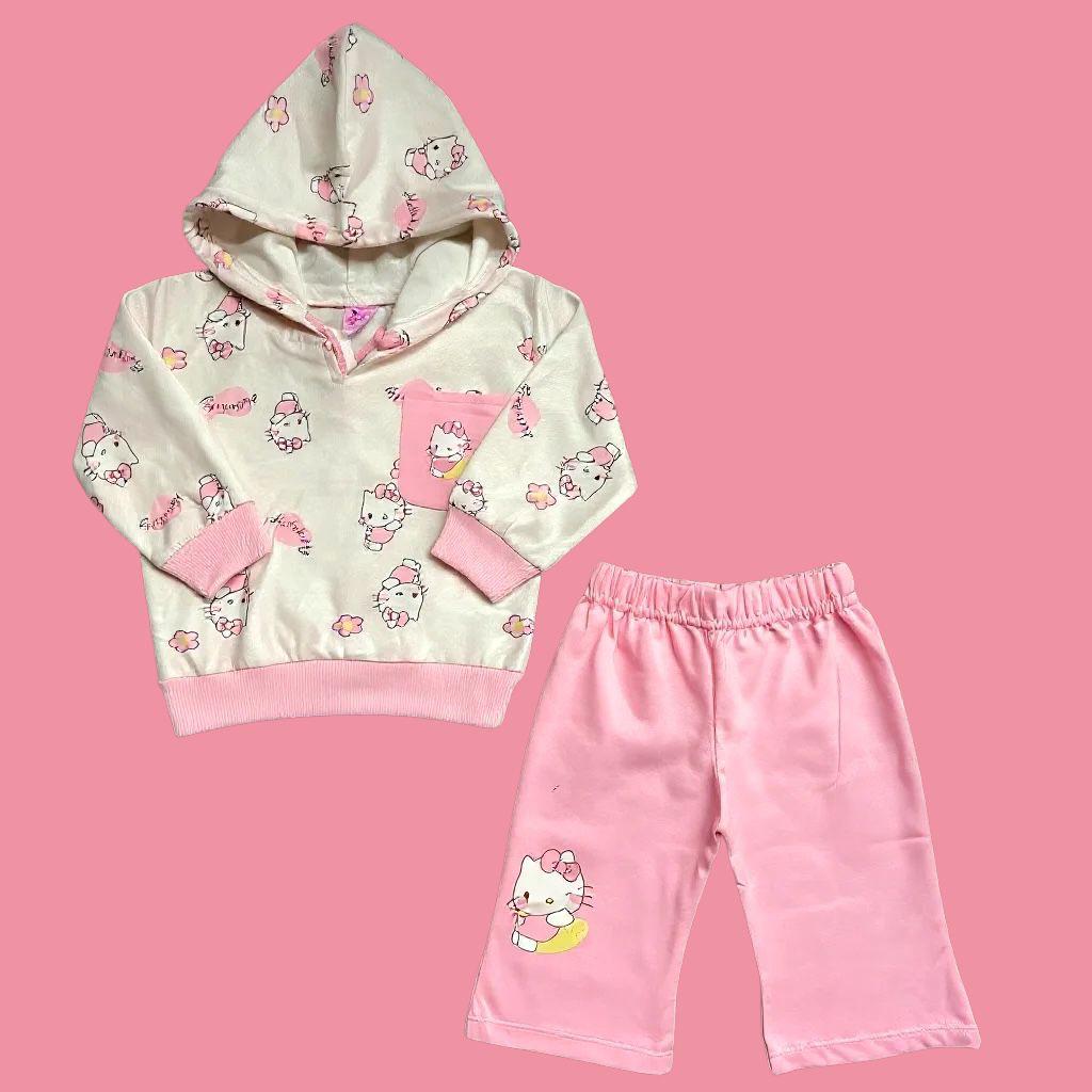 French Terry Girls Suit Pink Tweety