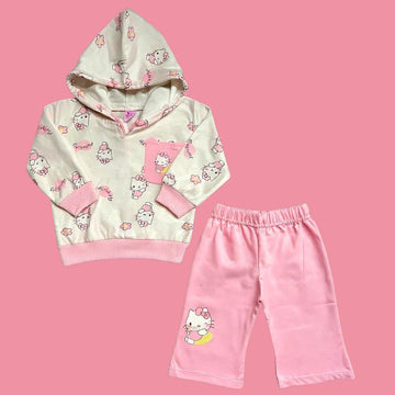 French Terry Girls Suit Pink Tweety