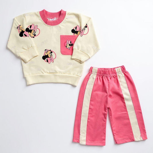 French Terry Girls Suit Pink Minnie