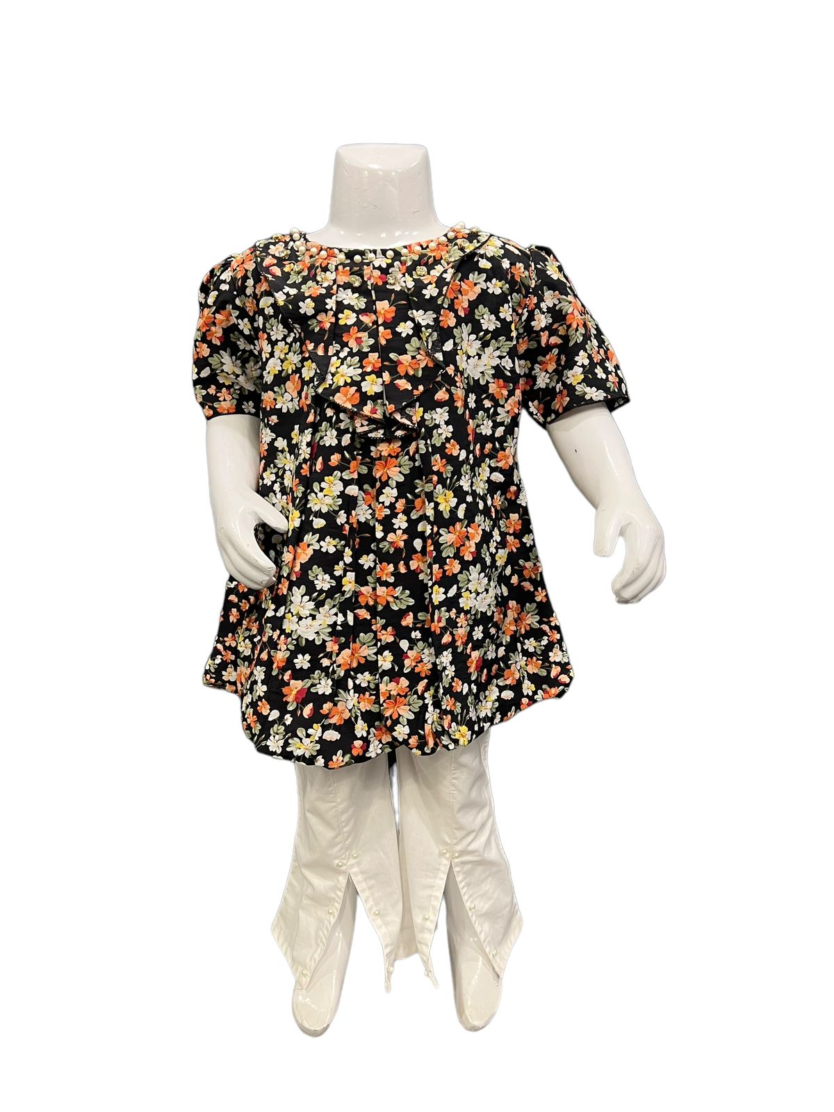 Fancy suit with cotton pant stone printed