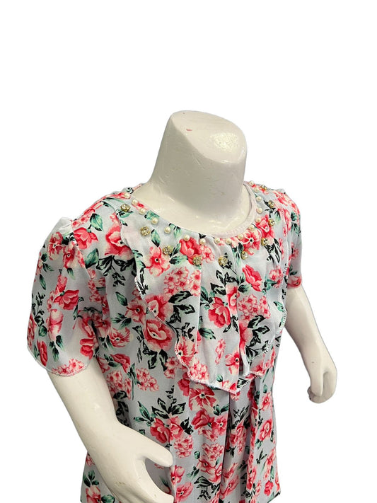 Fancy suit with cotton pant stone printed