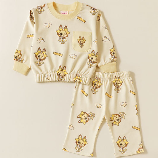 French Terry Girls Suit Lubabo - Lemon Color