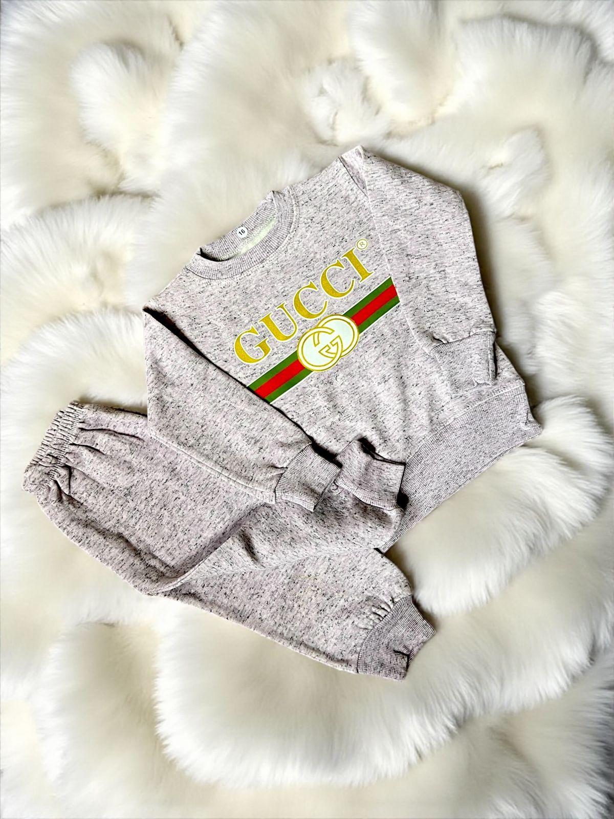Fleece Suit Gucci Style Grey Color