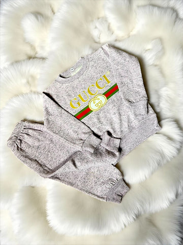 Fleece Suit Gucci Style Grey Color