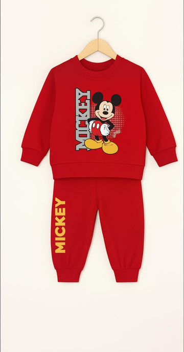 Red Mickey Mouse Kids Tracksuit – Cozy Sweatshirt & Joggers Set