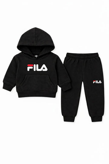 Fila Kids' Classic Logo 2-Piece Fleece Hoodie & Sweatpants Set - Black