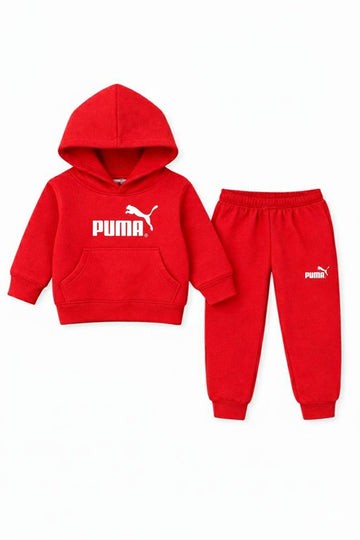 Puma Kids' Essential Logo 2-Piece Hoodie and Jogger Set - Red