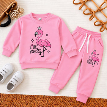 Pink Fleece Flamingo Princess Trackset | Sweet Little Princess Design