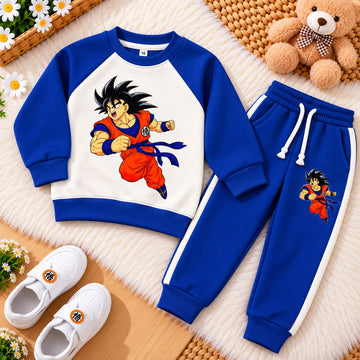 Kids Anime Hero Graphic Fleece Tracksuit – Royal Blue