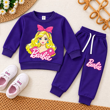 Kids Barbie Graphic Fleece Tracksuit – Deep Purple