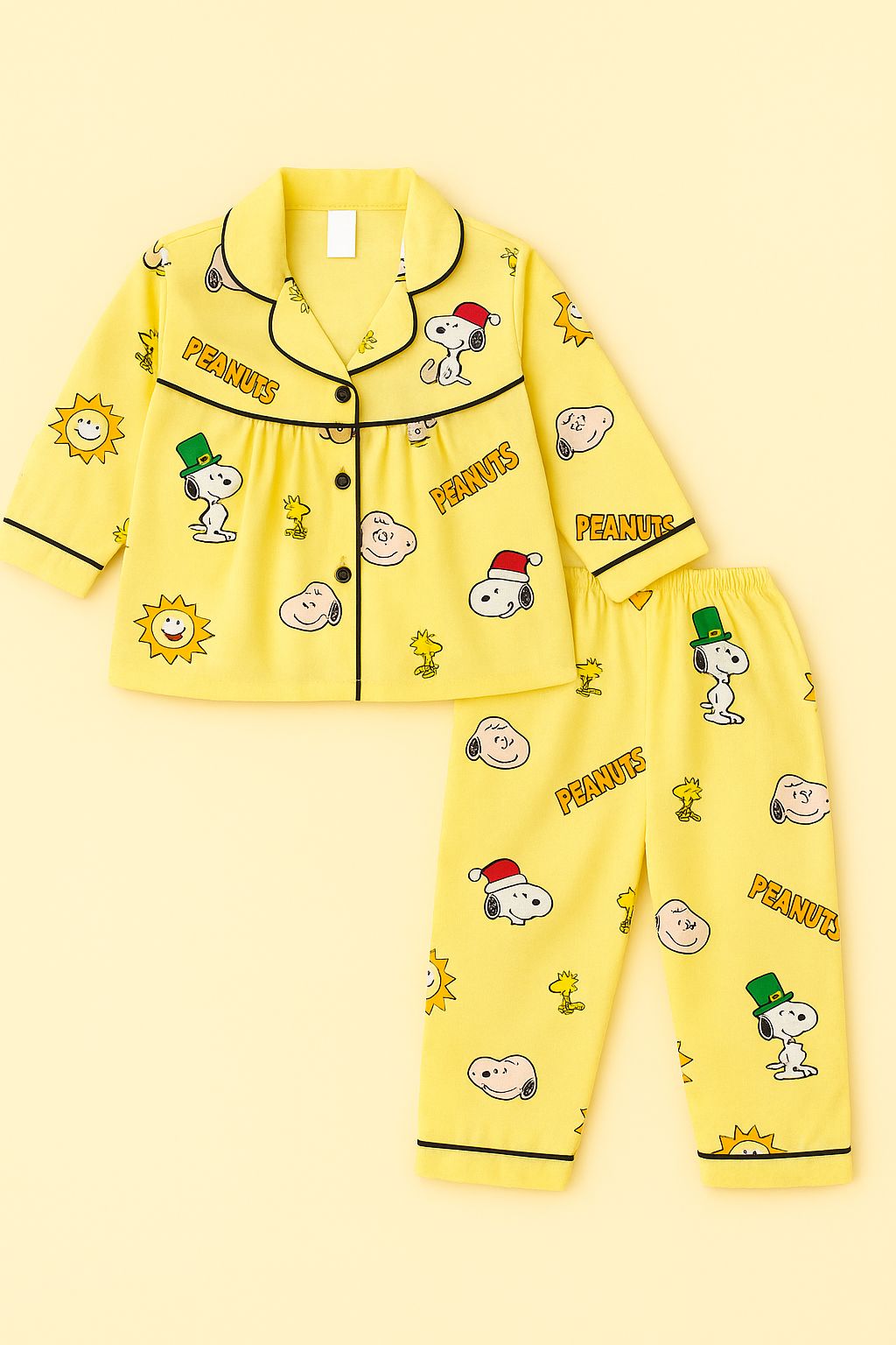 Peanuts Cartoon Pajama Set for Girls – Snoopy & Friends Print