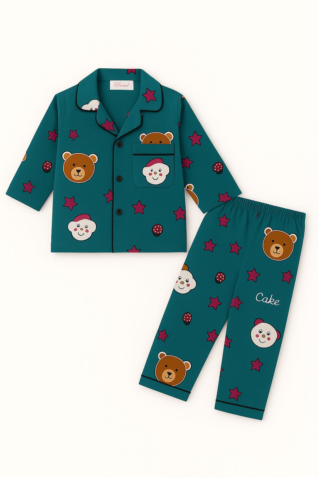 Happy Bear Pajama Set – Cozy Cartoon Sleepwear for Kids