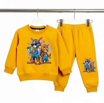 Yellow Tom and Jerry Fleece Tracksuit for Kids