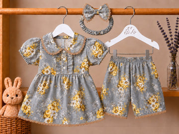Golden Meadow Boutique Set for Baby Girls (3 Pieces)