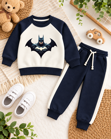 Kids Batman Graphic Fleece Tracksuit – Navy Blue